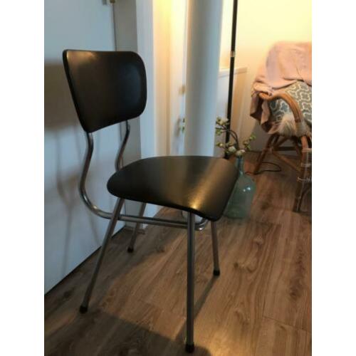 Vintage stoeltje zwart/metallic