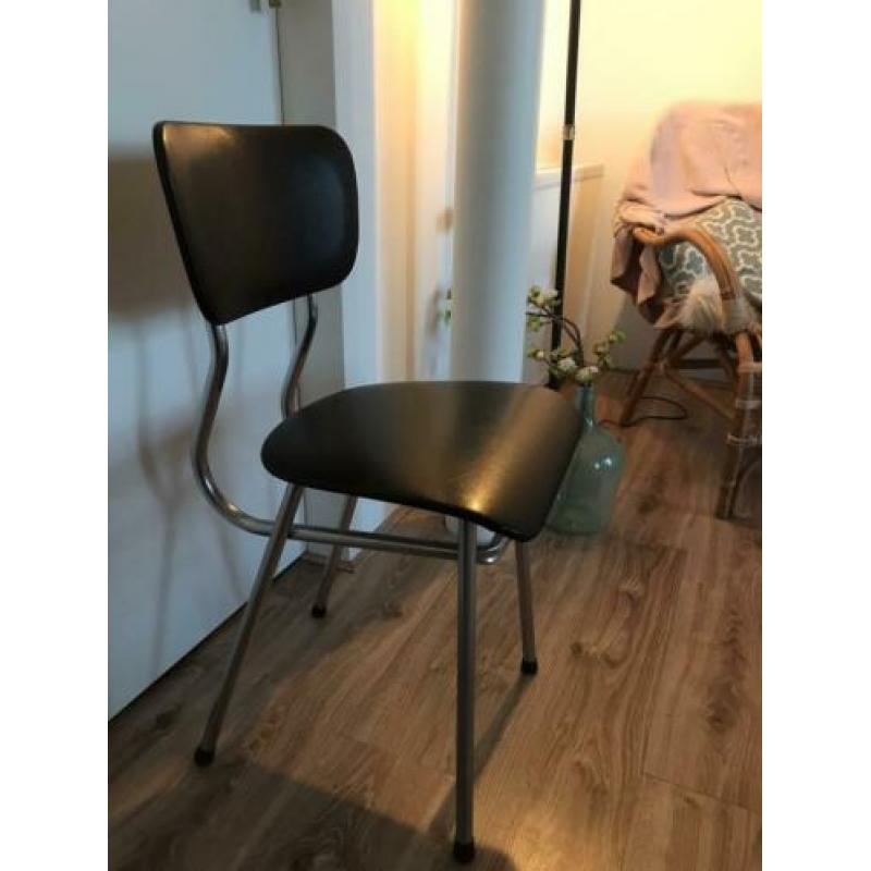 Vintage stoeltje zwart/metallic