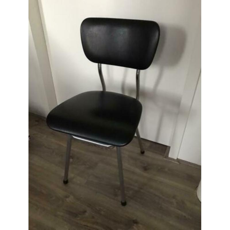 Vintage stoeltje zwart/metallic