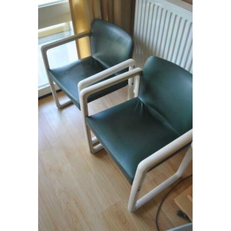 Stoelen, 2 stuks, vintage, jaren 70, kunststof, skai