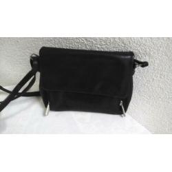 My Lady: z.g.a.n. dames hand/schoudertas kleur: zwart.