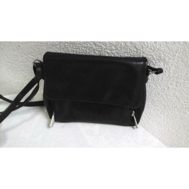 My Lady: z.g.a.n. dames hand/schoudertas kleur: zwart.