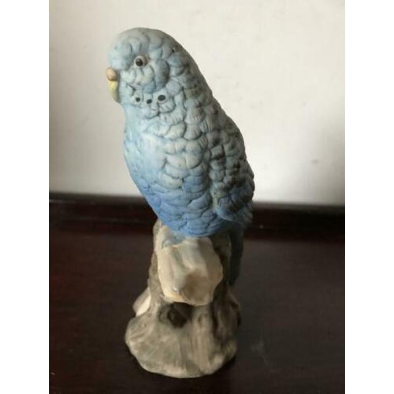 Mooi porselein vogel beeld Parkiet 16 cm H