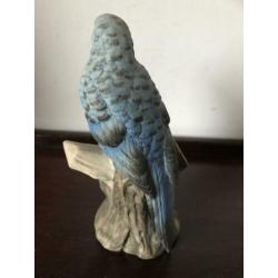 Mooi porselein vogel beeld Parkiet 16 cm H