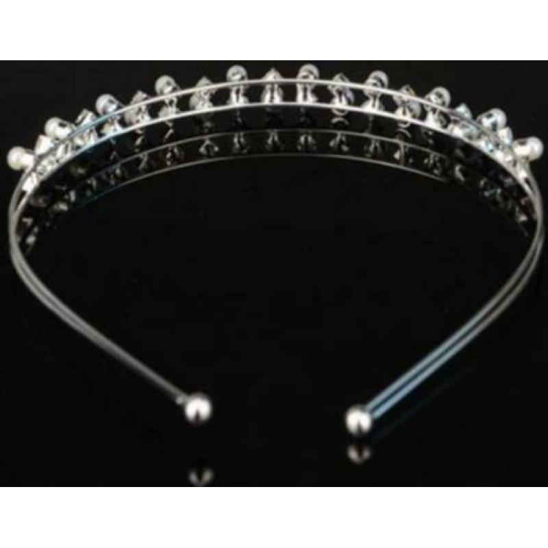 Prachtige Strass Kristal parel druppels Diadeem haarband