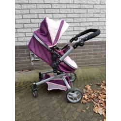 Poppenwagens paars/roze