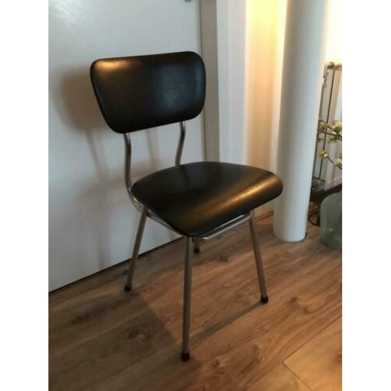 Vintage stoeltje zwart/metallic
