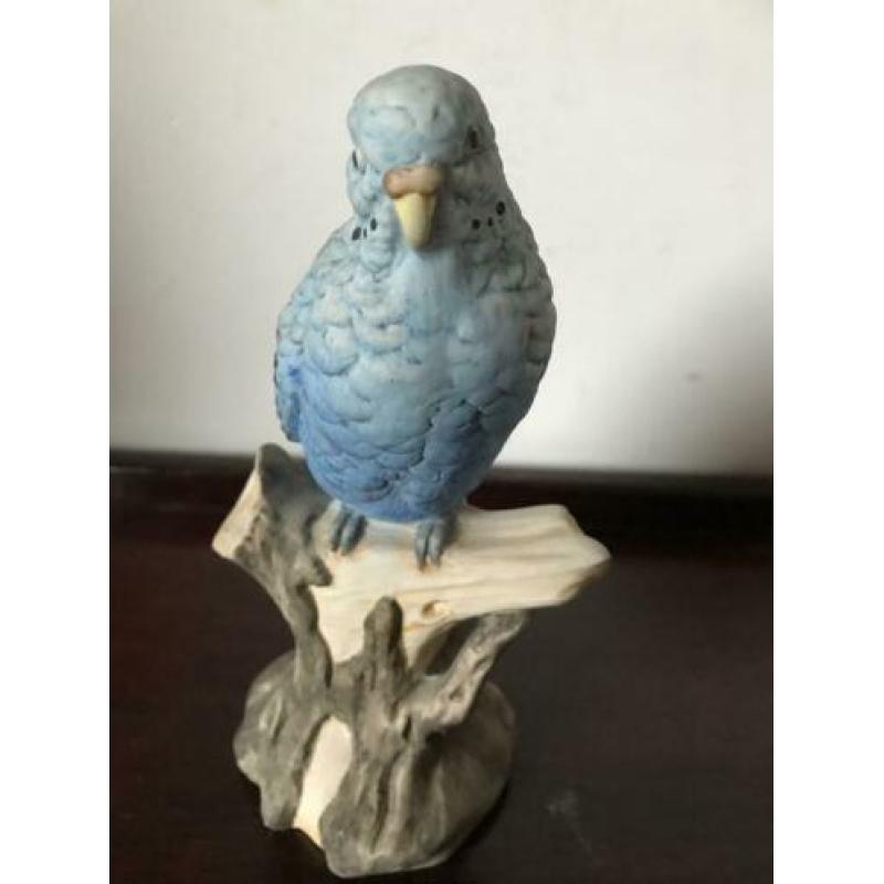 Mooi porselein vogel beeld Parkiet 16 cm H
