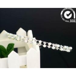 Prachtige Strass Kristal parel druppels Diadeem haarband