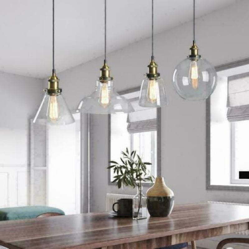 Vintage hanglampen Glas Pendant Industrieel Smoky Grey