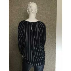 Trendy blauw/ witte top