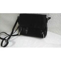 My Lady: z.g.a.n. dames hand/schoudertas kleur: zwart.