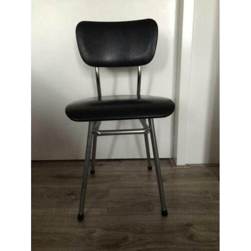 Vintage stoeltje zwart/metallic