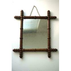 Faux bamboe/bamboo spiegel