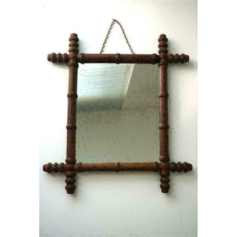 Faux bamboe/bamboo spiegel