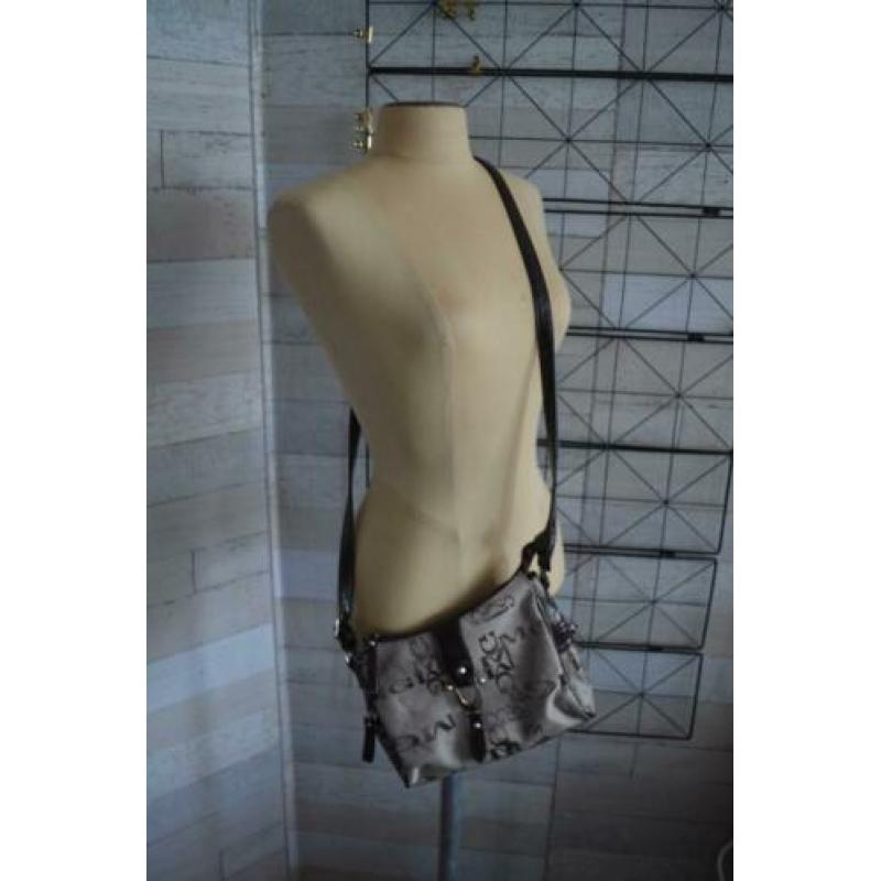 beige met bruine tas en lang hengsel - js804