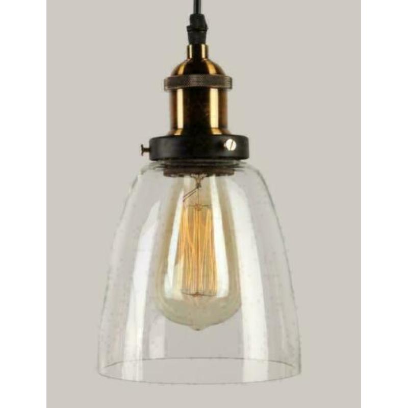 Vintage hanglampen Glas Pendant Industrieel Smoky Grey