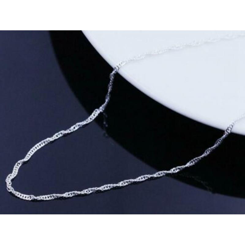 Nieuw! 925 sterling zilveren Collier gedraaid - ketting