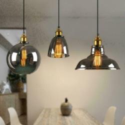 Vintage hanglampen Glas Pendant Industrieel Smoky Grey