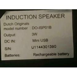 Inductiespeaker. Versterkt bijvoorbeeld geluid mobieltje.