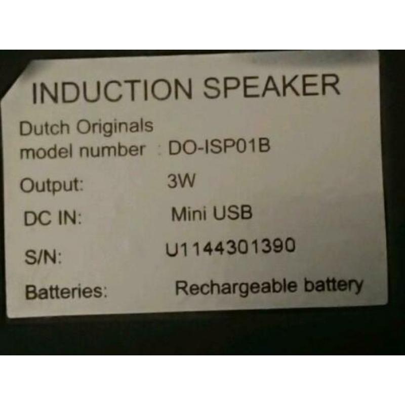 Inductiespeaker. Versterkt bijvoorbeeld geluid mobieltje.