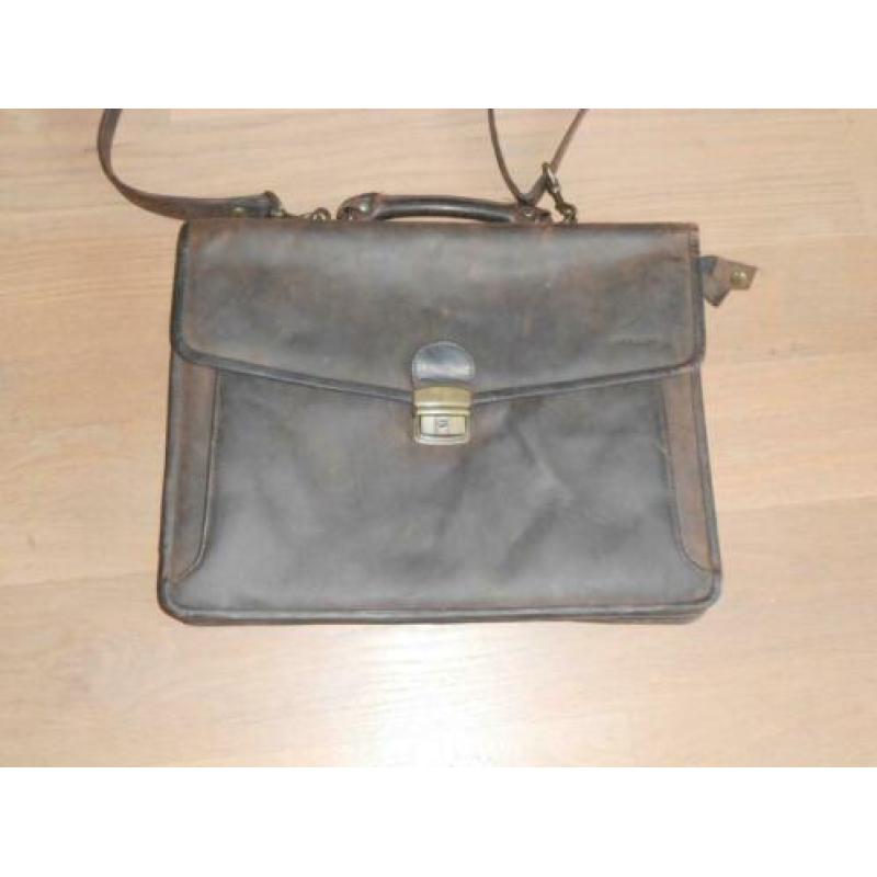 Gio Gini laptop tas leer heren