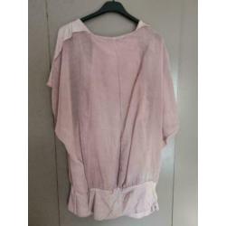 Geisha mooie roze blouse met vastzittend topje mt L ZGAN