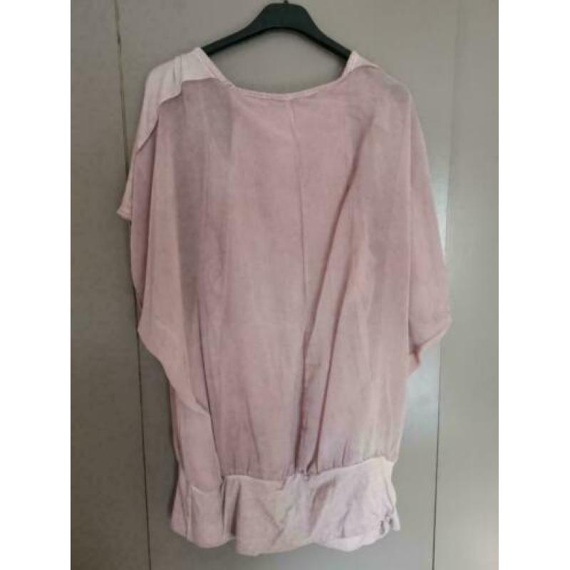 Geisha mooie roze blouse met vastzittend topje mt L ZGAN