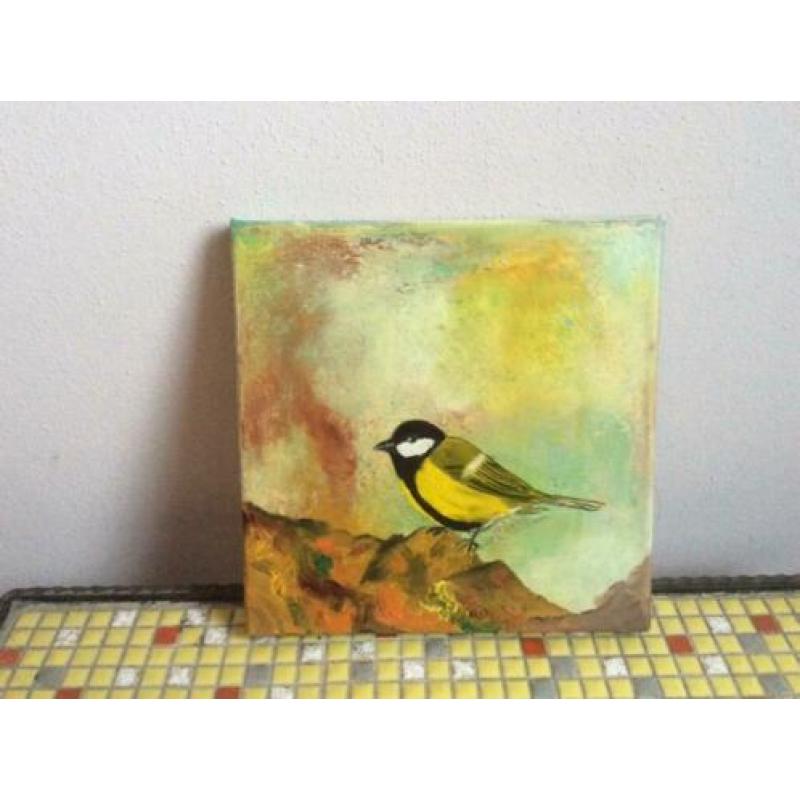 Schilderij, vogel, met of zonder lijst