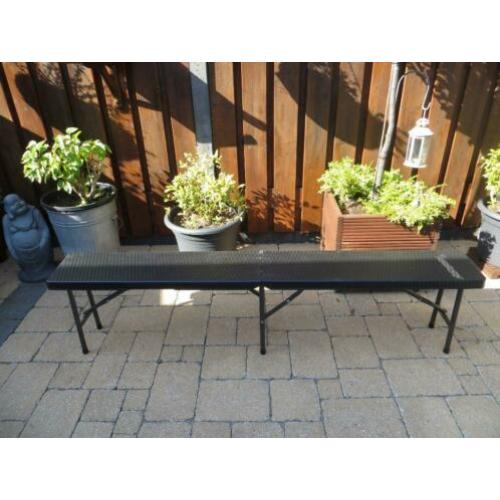 NIEUWE klapbank antraciet rattan-look - picknick – feest