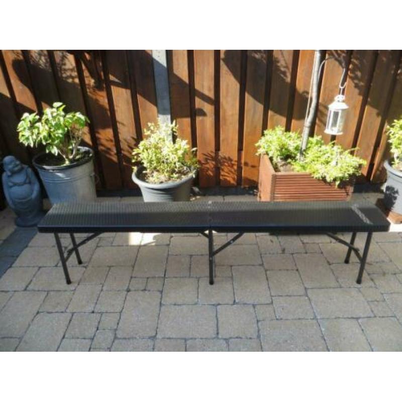 NIEUWE klapbank antraciet rattan-look - picknick – feest