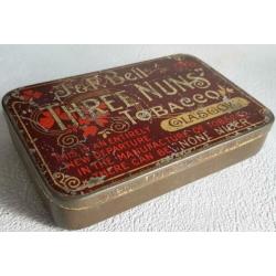 Reclameblik J&F Bell THREE NUNS Tobacco Glasgow 'None Nicer'