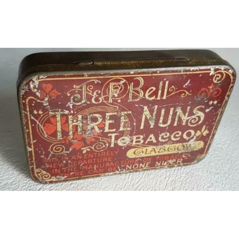 Reclameblik J&F Bell THREE NUNS Tobacco Glasgow 'None Nicer'