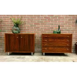 2 x vintage kasten Dutch Design Slotboom retro palissander