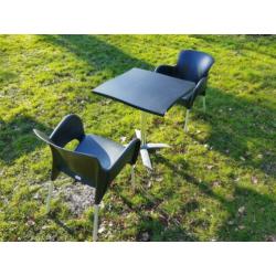 Terras set. Opklapbaar stapelbaar meerdere sets aanwezig