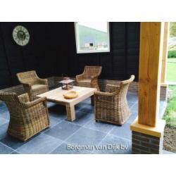 Vietnamees hardsteen Anticato tuintegels 40x40 cm verouderd