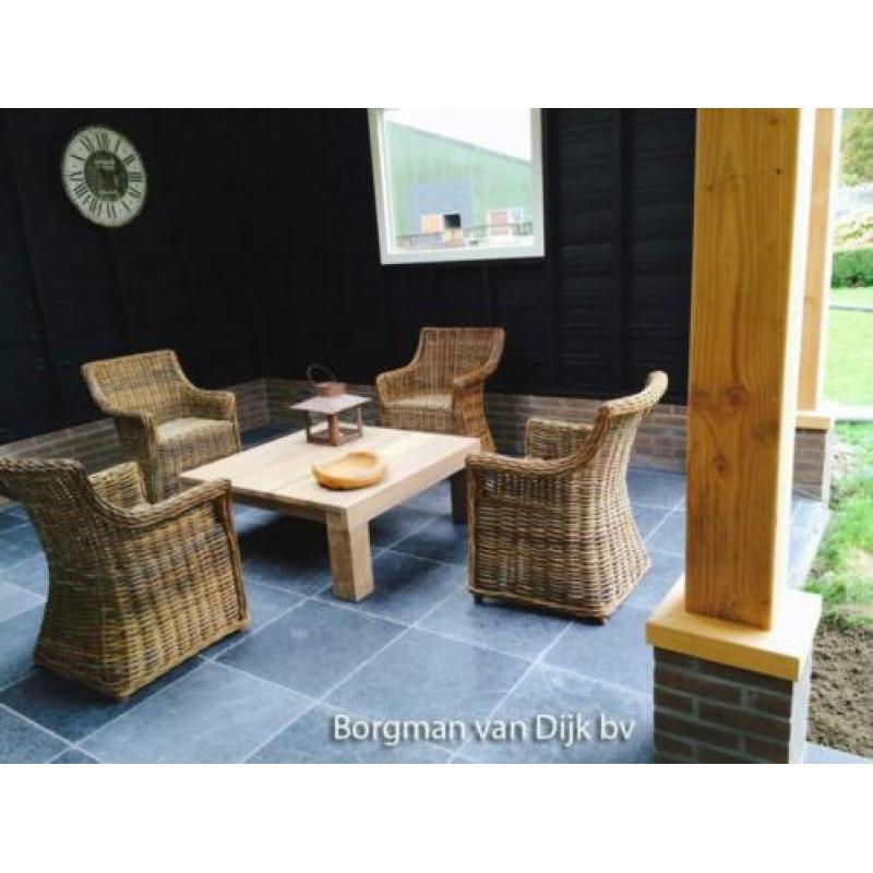 Vietnamees hardsteen Anticato tuintegels 40x40 cm verouderd