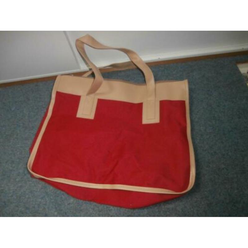 Damestas rood boodschappentas stevige tas shopper sleuteltas