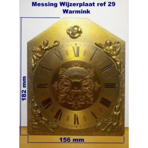 Messing Wijzerplaat met 4 jaargetijden, Warmink klok
