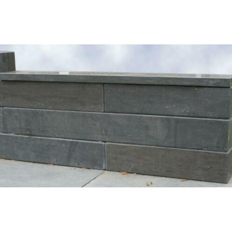 vijverrand Chinees hardsteen 12 cm breed gezoet / facet