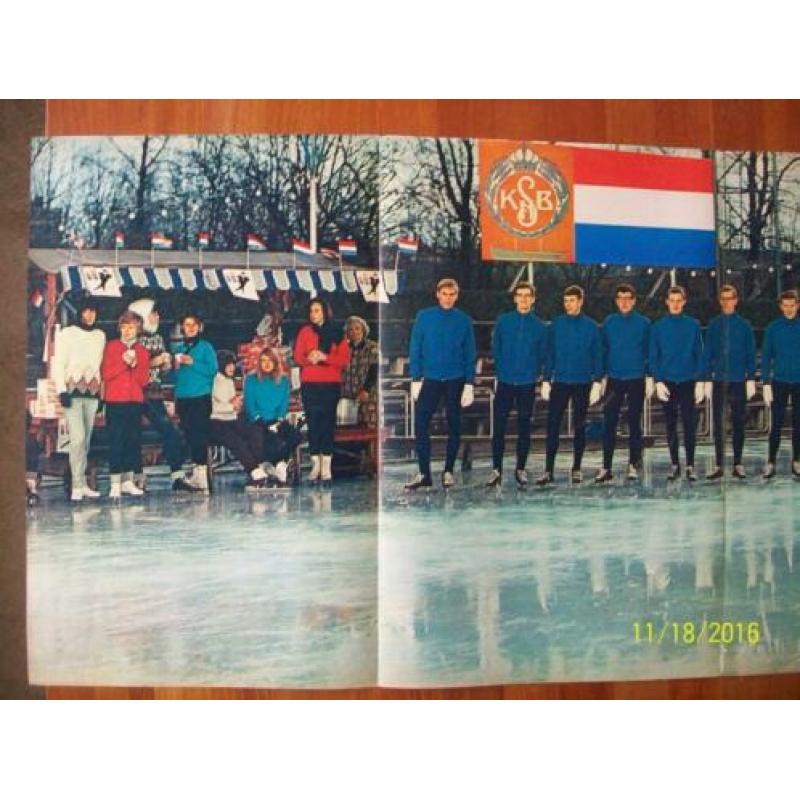 Uitklapposter Kernploeg KNSB 1966 (Schaatsen)