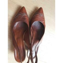 Mooie leren pumps open hiel Van Dalen 41
