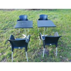 Terras set. Opklapbaar stapelbaar meerdere sets aanwezig