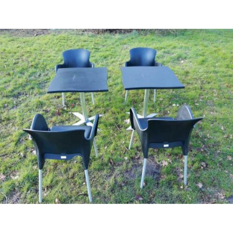 Terras set. Opklapbaar stapelbaar meerdere sets aanwezig