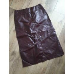 Leren rok bordeaux 36