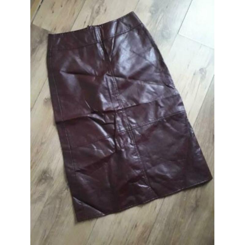 Leren rok bordeaux 36