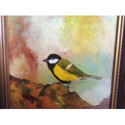 Schilderij, vogel, met of zonder lijst