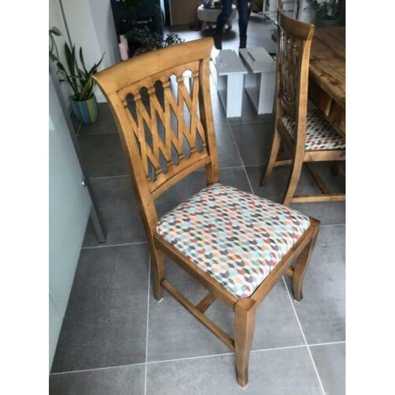 Stoere oud grenen eethoek met 4 stoelen