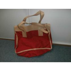 Damestas rood boodschappentas stevige tas shopper sleuteltas