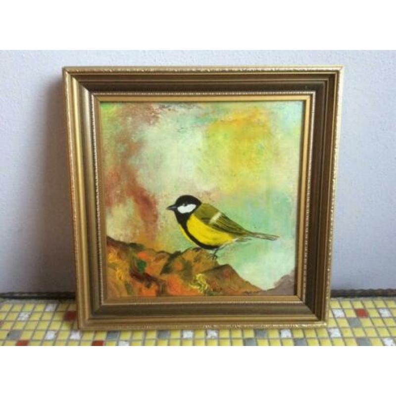 Schilderij, vogel, met of zonder lijst